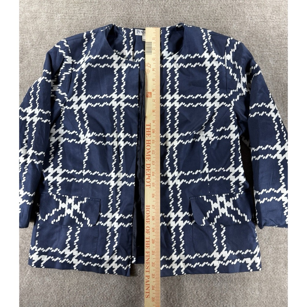 Pendleton Jacket Womens 12‎ Petite Blue White Pla… - image 4